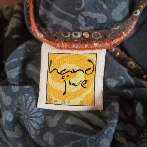 Hand Jive Wearable Art Hand Made Patchwork Tunic Top Size S Hippie Boho Fairy - Picture 10 of 13